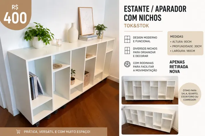 Estante/aparador/ com nichos