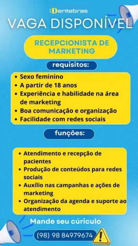Vaga de emprego para mídias sociais