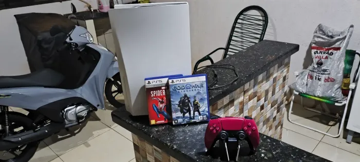 PS5 Fat com Leitor + 1 Controle + 2 Jogos + Base | Aceito Troca por PC