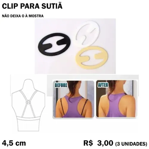 Clip para Sutiã - 10 Unidades