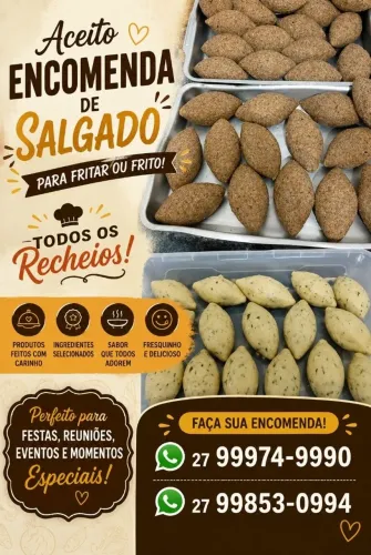 Salgados, bolos docinhos para envetos
