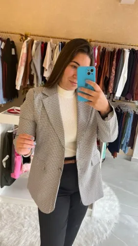 BLAZER XADREZ ESTRUTURADO ALFAIATARIA<br>