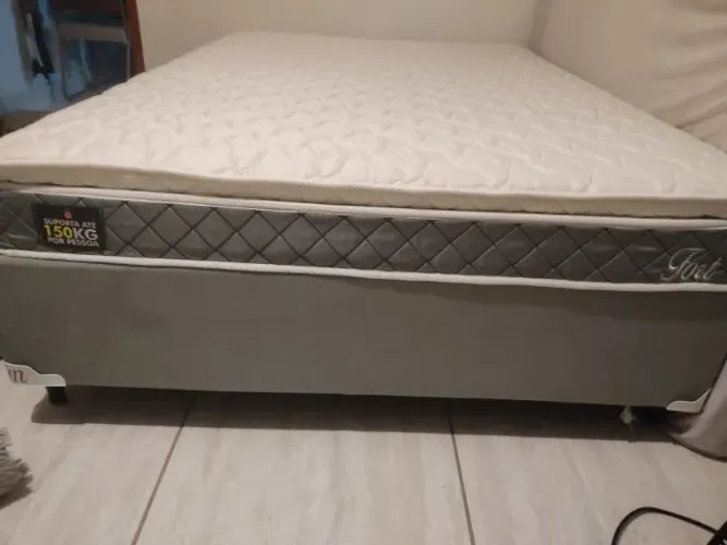 CAMA BOX CASAL + COLCHÃO D45 PILLOW TOP - CONFORTO FIRME E PREMIUM!