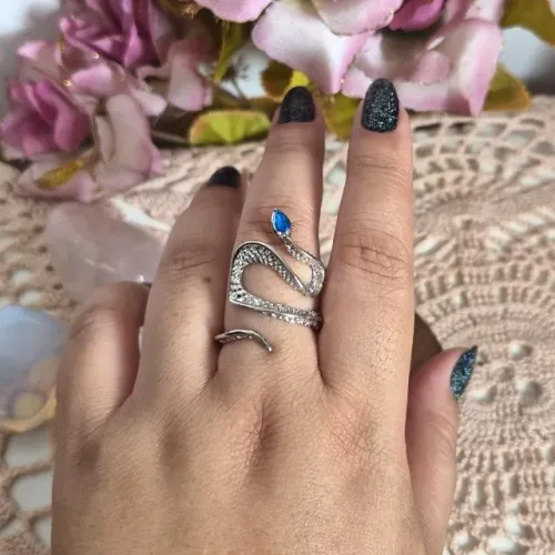 Anel Serpente Azul