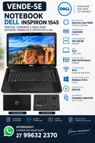 Vendo notebook Dell Inspiron 1545