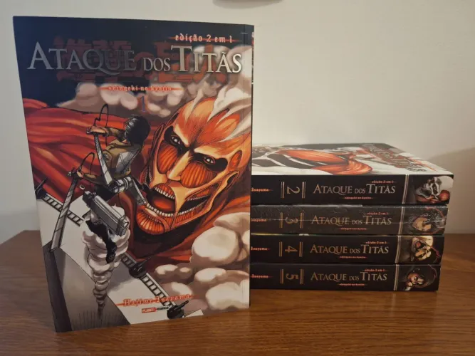 Attack on Titan (2 em 1) - Vol 1, 2, 3, 4 e 5 + Sem Arrependimentos vol. 2