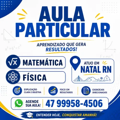 PROFESSOR PARTICULAR DE MATEMÁTICA E FÍSICA