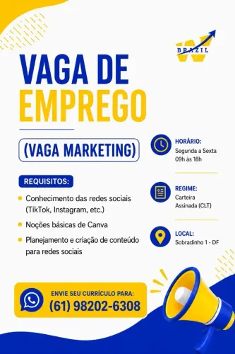 Vaga para Marketing 