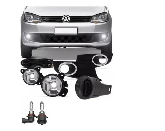 Kit Farol Milha Cromado Fox Spacefox 2014 Botao Mod Original