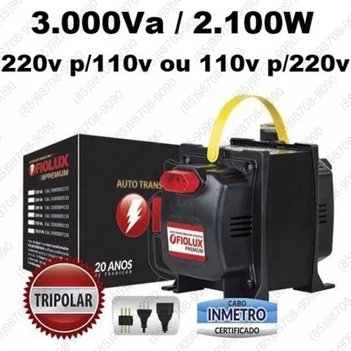 Transformador Bivolt 110/220 e 220/110 3000VA/2100Wats