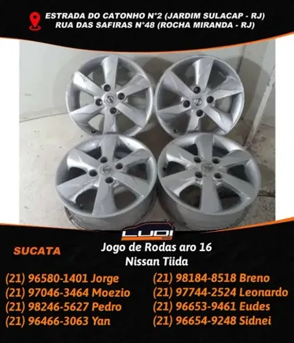 Jogo de Rodas aro 16 Nissan Tiida