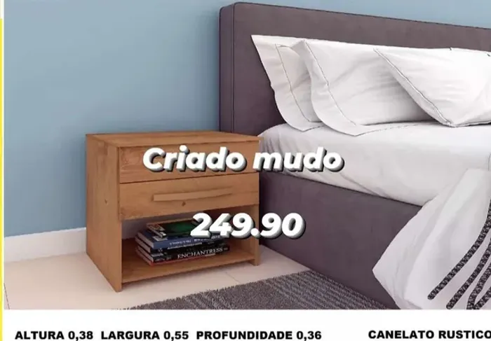 Mesa de cabeceira rustico 