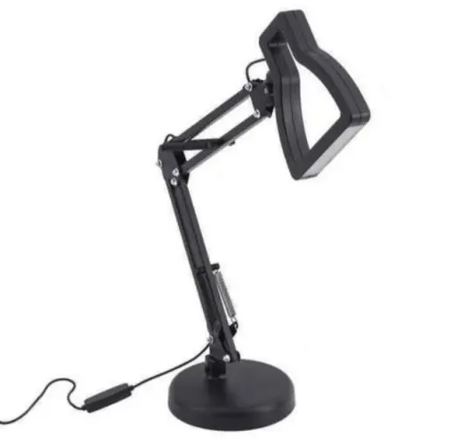 Luminária 3D de Mesa Preta articulada
