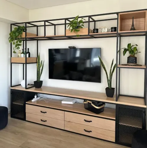 Estante estilo industrial para TV