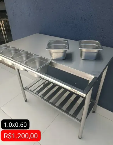 Mesa condimentadora inox 1.0x0.60..