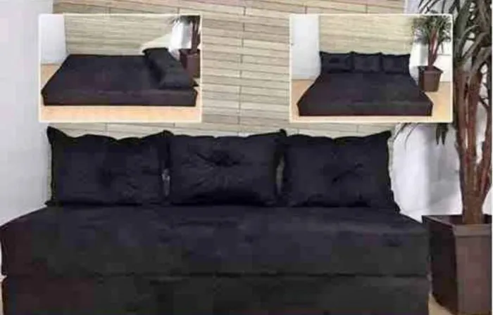 Sofá-cama Anita 3 lugares preto ! Pronta Entrega!