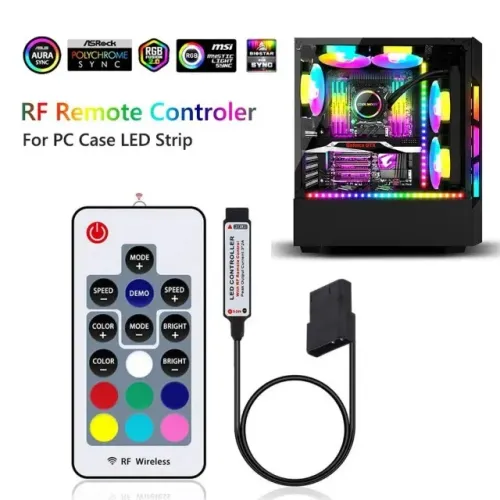 Controlador RGB 12V 4 pinos + Controle - ( Molex ). - Fans e Water Cooler