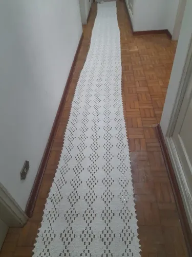 TAPETE PASSADEIRA DE BARBANTE CROCHÊ