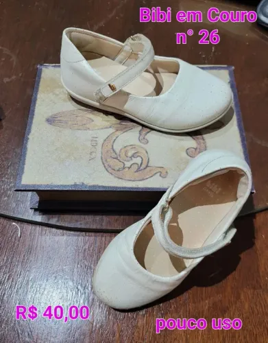 Sapatilhas Bibi em Couro nº 26 - Pouco Uso