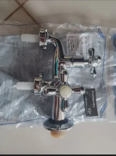 Torneira para para tanque e máq. lav. roupa - Cromada - Nova