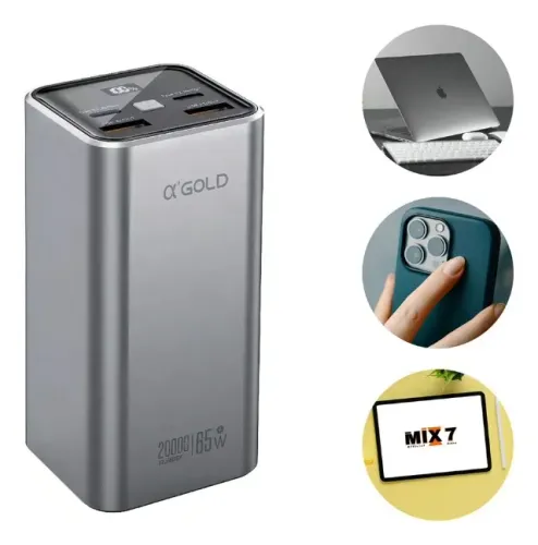 Power Bank 20000mah Turbo de 65w A'Gold BTE-92 - Azul