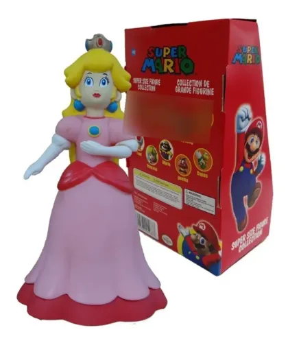 Boneca Princesa Peach Super Mario Bros Grande Kart 64 Novo Vinil Loja Coimbra Computadores