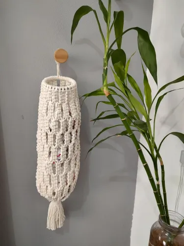 Puxa-saco Porta Sacolas Lindo em Macramé Promoção