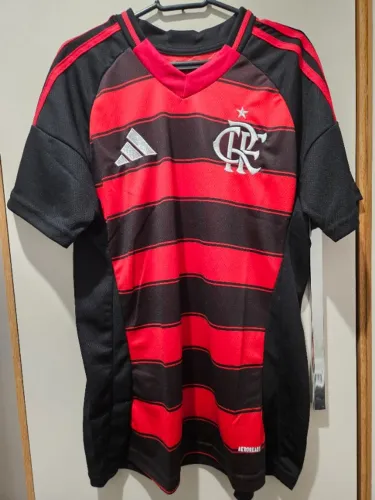 Camisa do Flamengo 2025 Vermelha e Preta Tradicional