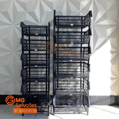 Cesto ventilado para comércio - expositor empilhável