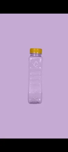 Garrafa de plástico PET 300ml transp. c/ tampas coloridas de rosca c/ lacre Ideal p/ suco