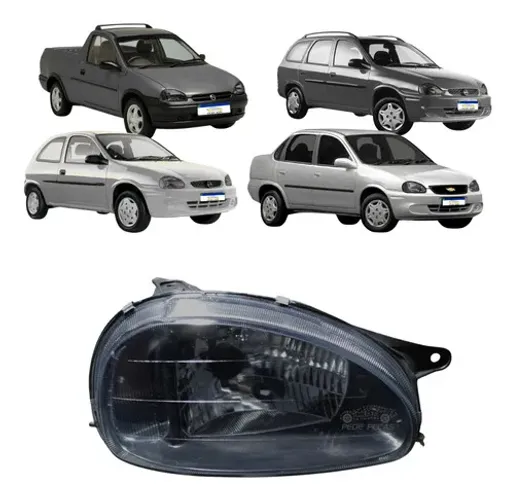 Farol Gm Corsa 1994 1995 1996 A 2010 Direito Mascara Negra  Direito/passageiro