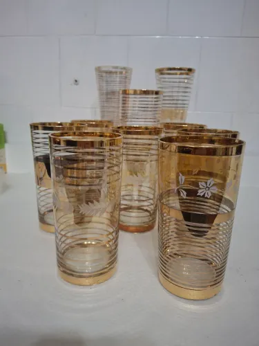 Copos cristal com ouro diversos