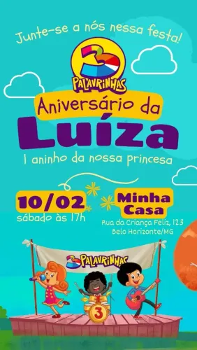 CONVITE  DIGITAL SIMPLES 3 PALAVRINHAS