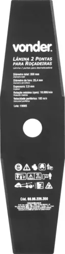 Lâmina de 2 pontas, para roçadeiras, 350 mm x 25,4 mm, VONDER