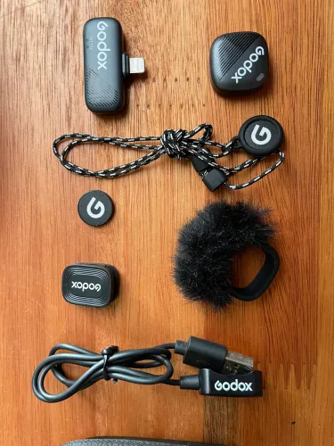 Microfone Profissional lapela sem fio Godox Cube S lightning (IPhone)