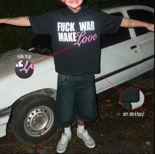 camiseta fuck war make love dope studios 