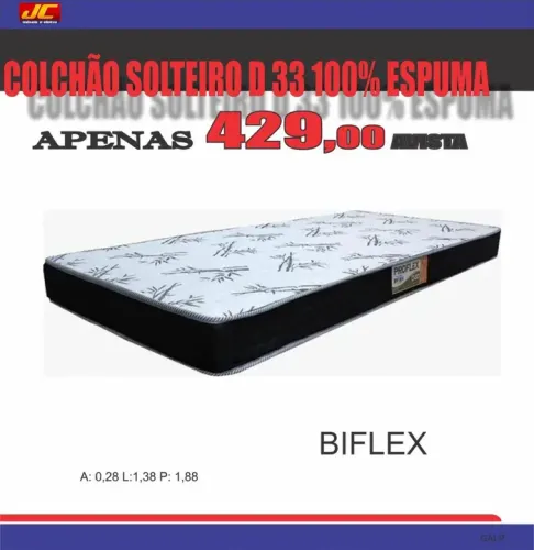 Colchão Solteiro D33 100% Espuma e Base