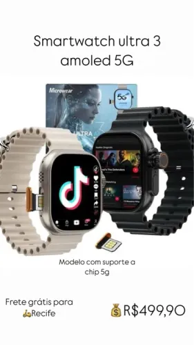Smartwatch Ultra 3 AI Amoled 5G