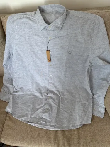 Camisa Social Masculina Cinza Ogochi G1