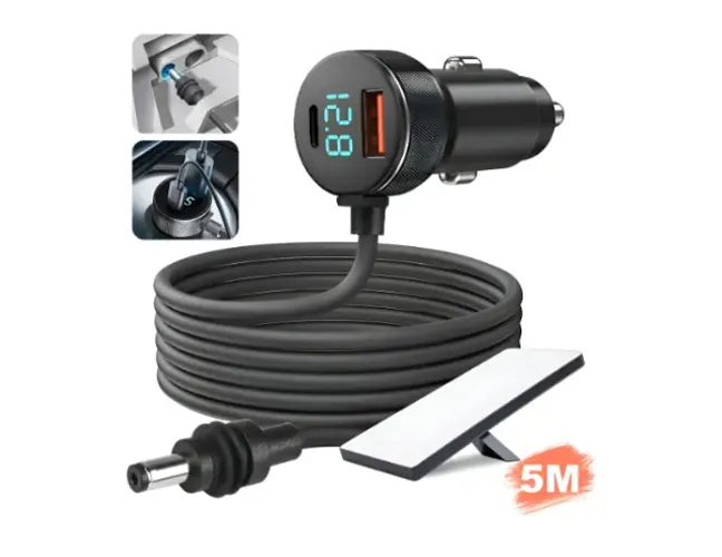 Cabo 12v/24v Carregador Carro Com Usb 5m Para Starlink Mini