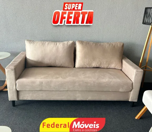 Sofá 1,94m em Linho Aveludado - Entregamos