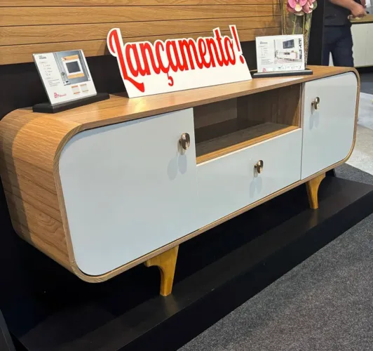 Rack Bancada Noronha Nature/Off Para TV até 55 Polegadas Larg. 1.56m- Entrega Rápida