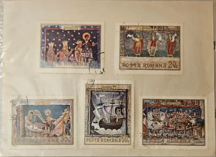 Conjunto de 5 Selos Postais da Romênia - Década de 70
