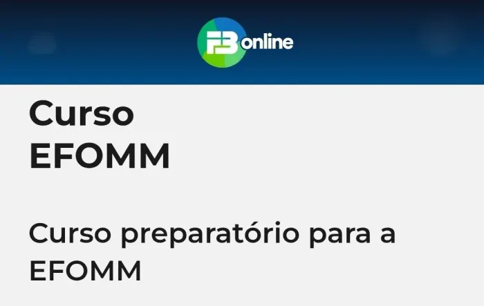 CURSO PARA EFOMM ? FB ONLINE  [2025]  #EFOMM #Militares