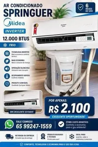 Ar condicionado Mideia springer inverter 12 mil btus