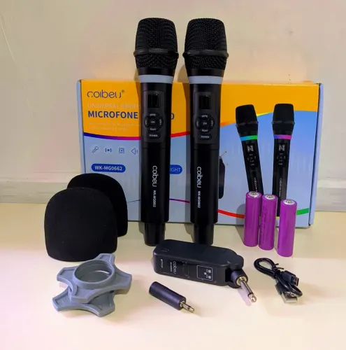 MICROFONE SEM FIO DUPLO  - KIT COMPLETO