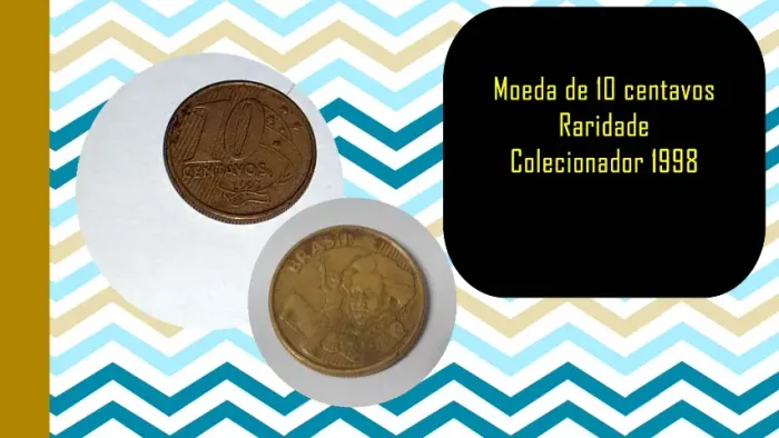 Moeda de 10 centavos Raridade Colecionador 1998