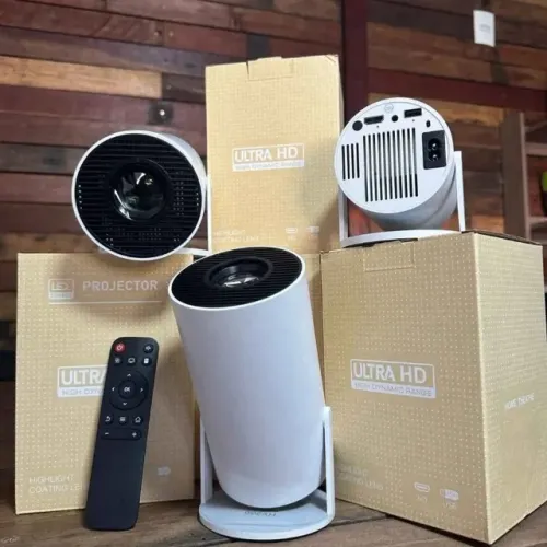 Projetor HY300 Full HD Suporte 4K WiFi Bluetooth Android Portátil - Transforme sua sala