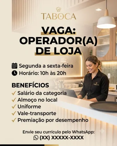 Vaga operador de loja