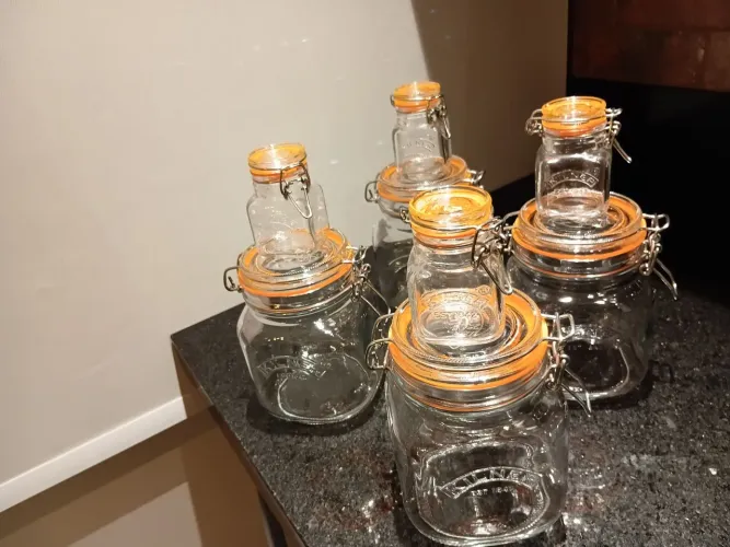 04 potes kilner 1 litros 04 potes 70 ml